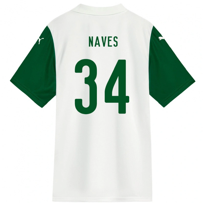 Danxen Kinder Naves #34 Weiß Grün Auswärtstrikot Trikot 2025/26 T-Shirt