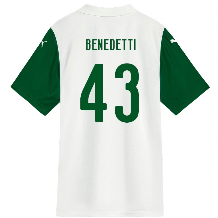 Danxen Kinder Luis Benedetti #43 Weiß Grün Auswärtstrikot Trikot 2025/26 T-Shirt
