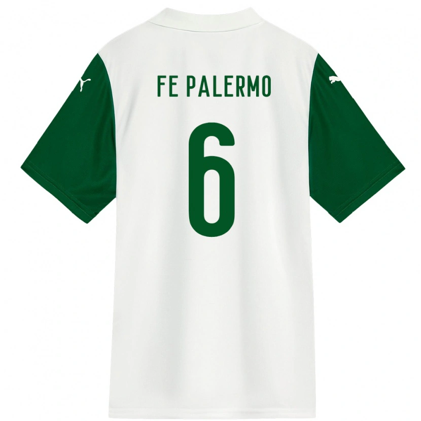 Danxen Kinder Fe Palermo #6 Weiß Grün Auswärtstrikot Trikot 2025/26 T-Shirt