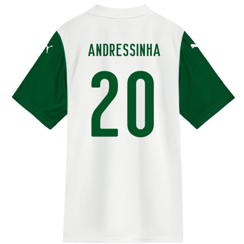 Danxen Kinder Andressinha #20 Weiß Grün Auswärtstrikot Trikot 2025/26 T-Shirt