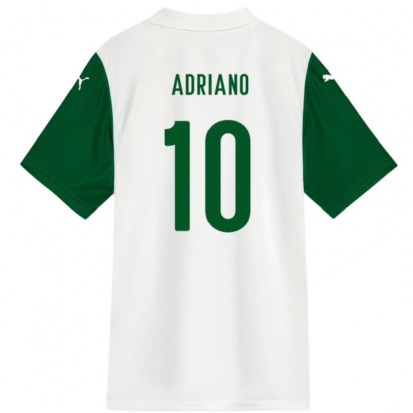 Danxen Kinder Luiz Adriano #10 Weiß Grün Auswärtstrikot Trikot 2025/26 T-Shirt