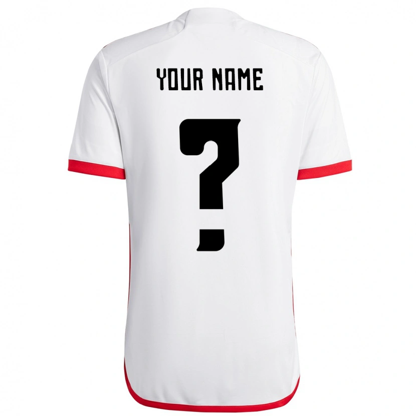 Danxen Kinder Ihren Namen #0 Weiß Rot Auswärtstrikot Trikot 2025/26 T-Shirt