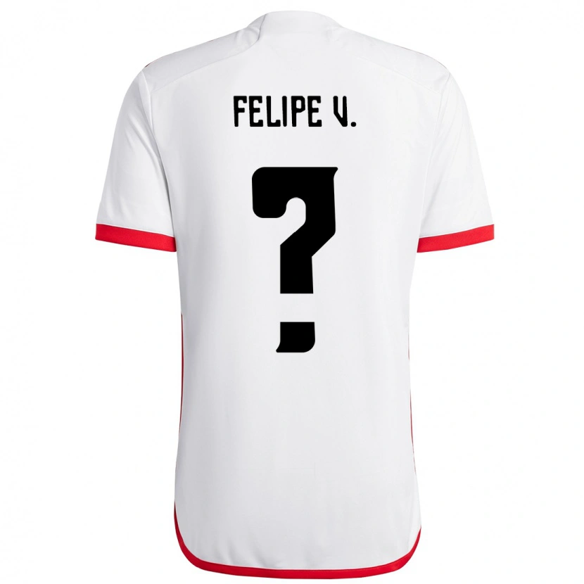 Danxen Kinder Felipe Vieira #0 Weiß Rot Auswärtstrikot Trikot 2025/26 T-Shirt