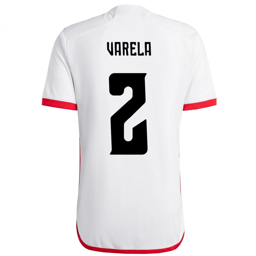 Danxen Kinder Guillermo Varela #2 Weiß Rot Auswärtstrikot Trikot 2025/26 T-Shirt