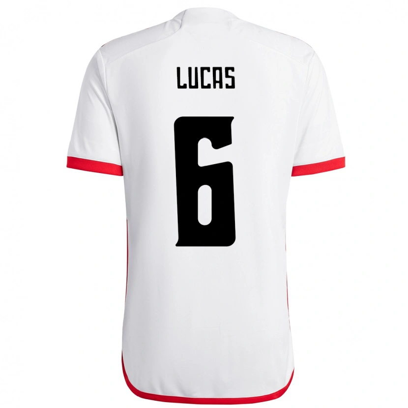 Danxen Kinder Ayrton Lucas #6 Weiß Rot Auswärtstrikot Trikot 2025/26 T-Shirt