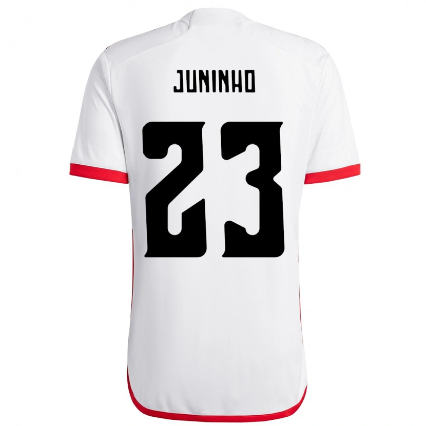 Danxen Kinder Juninho #23 Weiß Rot Auswärtstrikot Trikot 2025/26 T-Shirt