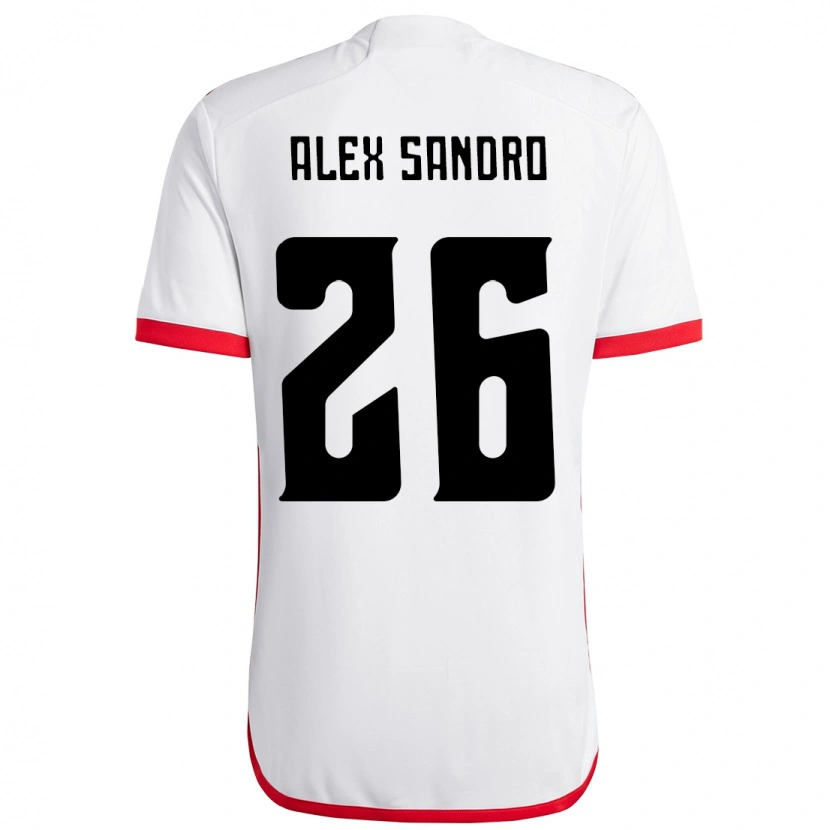Danxen Kinder Alex Sandro #26 Weiß Rot Auswärtstrikot Trikot 2025/26 T-Shirt
