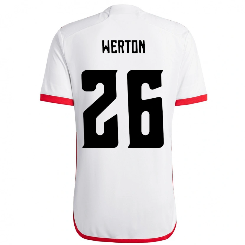 Danxen Kinder Werton #26 Weiß Rot Auswärtstrikot Trikot 2025/26 T-Shirt