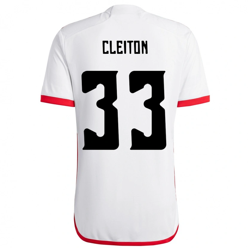 Danxen Kinder Cleiton #33 Weiß Rot Auswärtstrikot Trikot 2025/26 T-Shirt