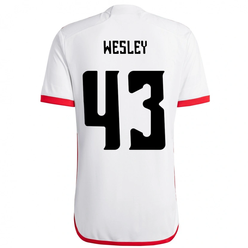 Danxen Kinder Wesley #43 Weiß Rot Auswärtstrikot Trikot 2025/26 T-Shirt