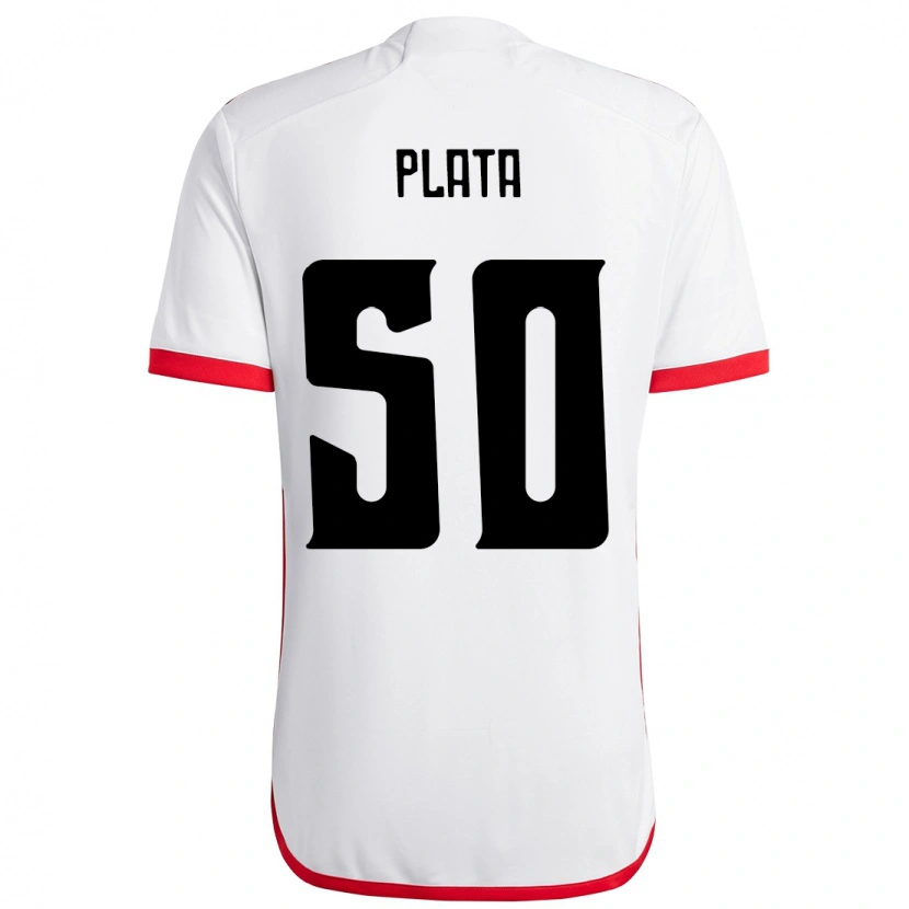 Danxen Kinder Gonzalo Plata #50 Weiß Rot Auswärtstrikot Trikot 2025/26 T-Shirt