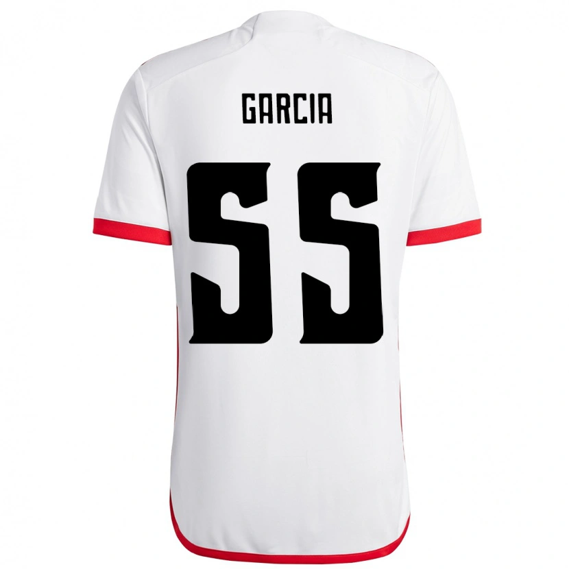 Danxen Kinder Caio Garcia #55 Weiß Rot Auswärtstrikot Trikot 2025/26 T-Shirt