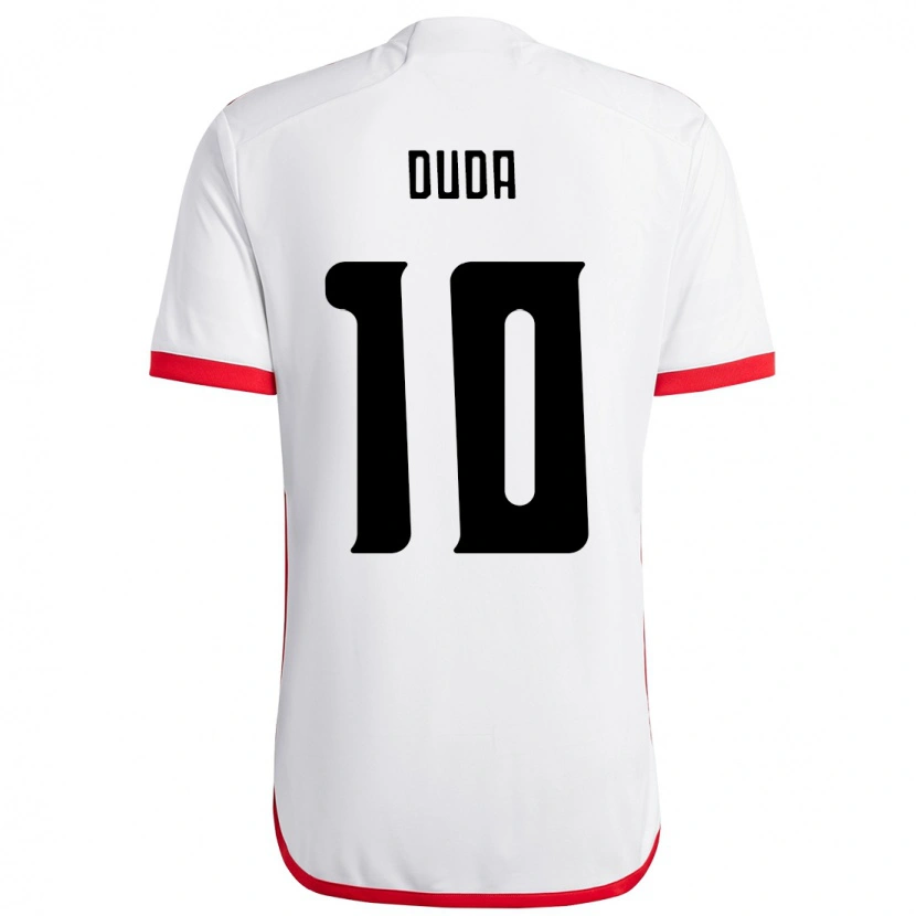 Danxen Kinder Duda Francelino #10 Weiß Rot Auswärtstrikot Trikot 2025/26 T-Shirt