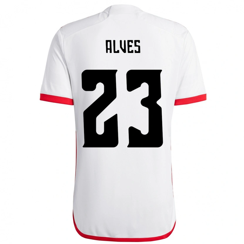 Danxen Kinder Karol Alves #23 Weiß Rot Auswärtstrikot Trikot 2025/26 T-Shirt