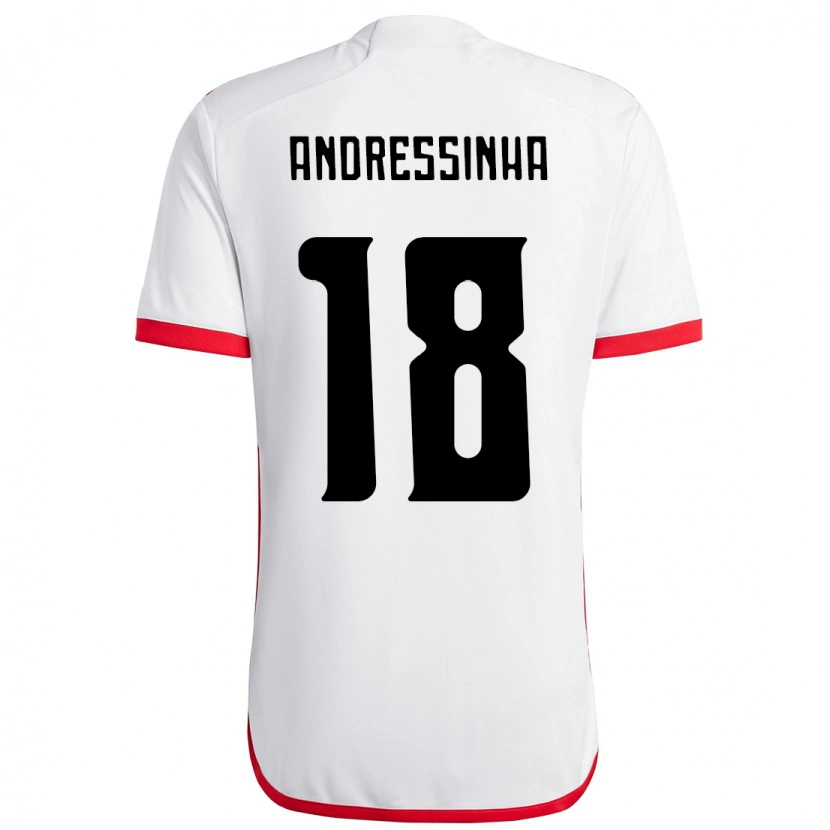 Danxen Kinder Andressinha #18 Weiß Rot Auswärtstrikot Trikot 2025/26 T-Shirt
