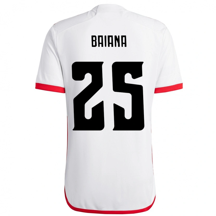 Danxen Kinder Larissa Baiana #25 Weiß Rot Auswärtstrikot Trikot 2025/26 T-Shirt