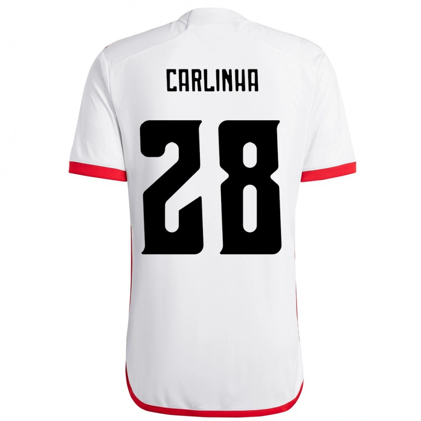 Danxen Kinder Carlinha #28 Weiß Rot Auswärtstrikot Trikot 2025/26 T-Shirt