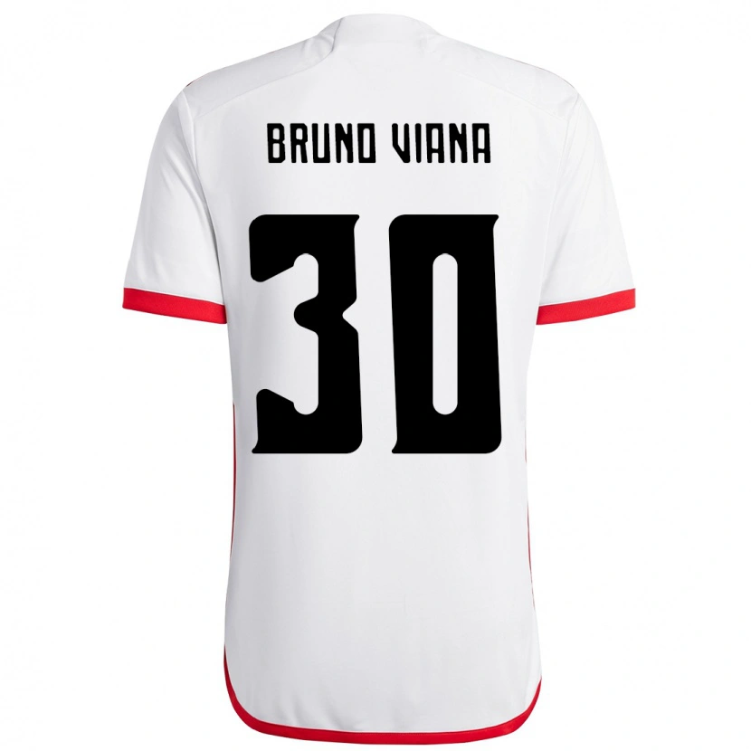 Danxen Kinder Bruno Viana #30 Weiß Rot Auswärtstrikot Trikot 2025/26 T-Shirt