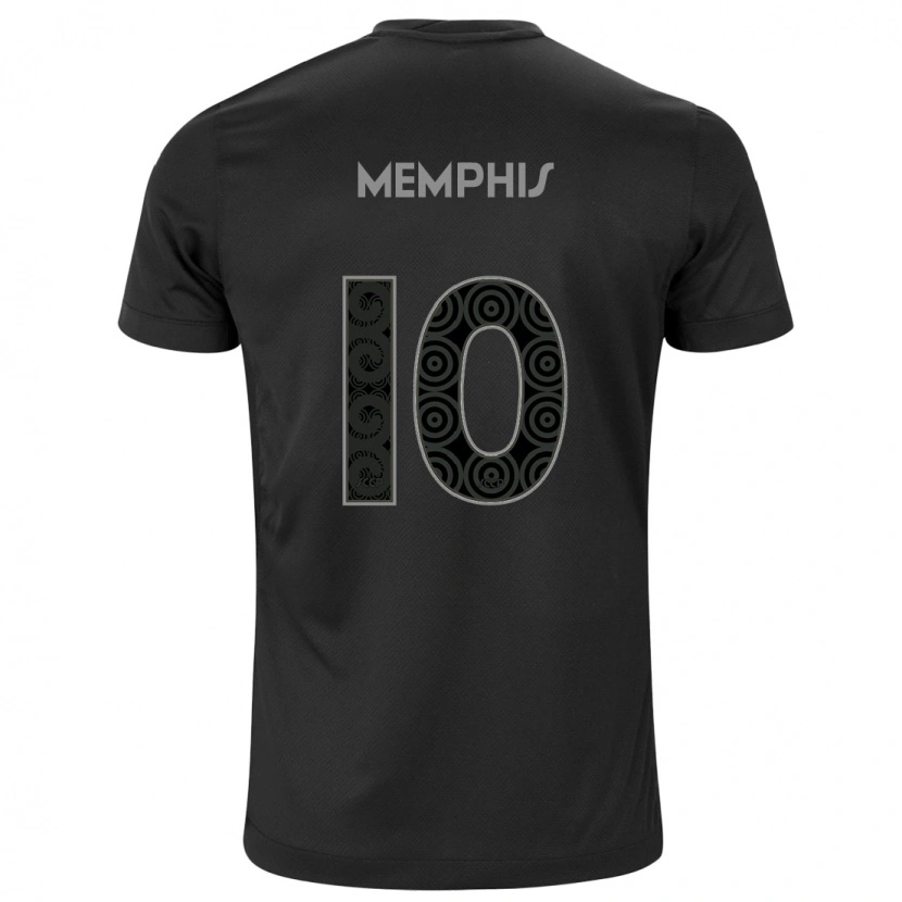 Danxen Kinder Memphis Depay #10 Schwarz Weiß Auswärtstrikot Trikot 2025/26 T-Shirt