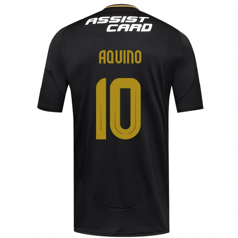 Danxen Kinder Claudio Aquino #10 Schwarz Weiß Auswärtstrikot Trikot 2025/26 T-Shirt