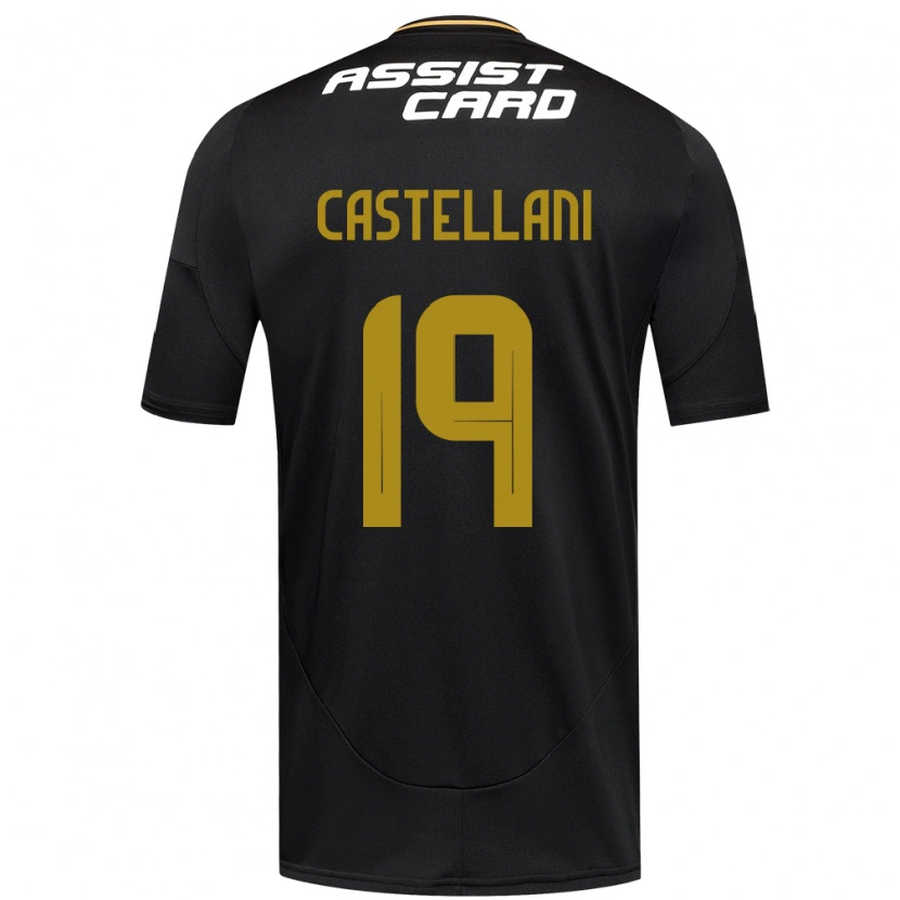 Danxen Kinder Gonzalo Castellani #19 Schwarz Weiß Auswärtstrikot Trikot 2025/26 T-Shirt