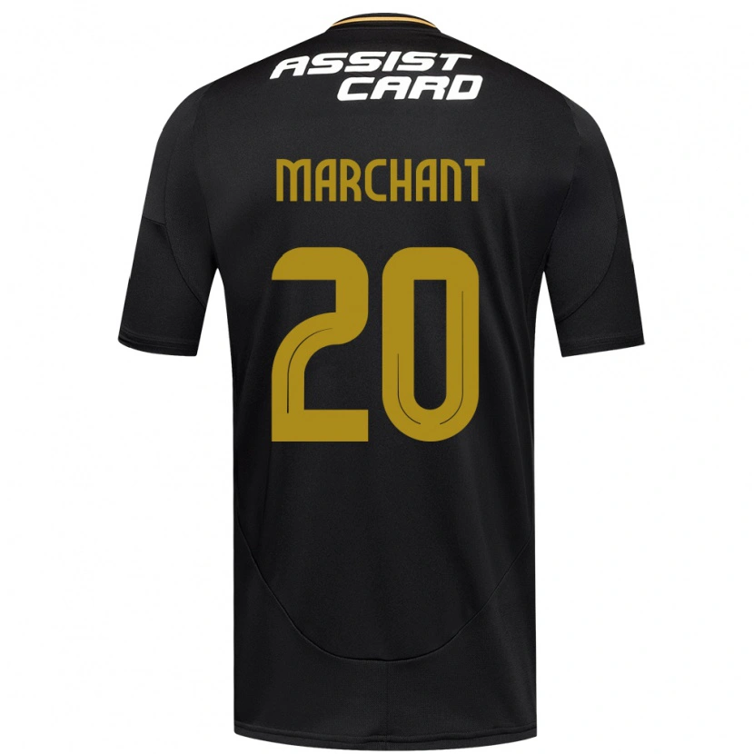 Danxen Kinder Francisco Marchant #20 Schwarz Weiß Auswärtstrikot Trikot 2025/26 T-Shirt