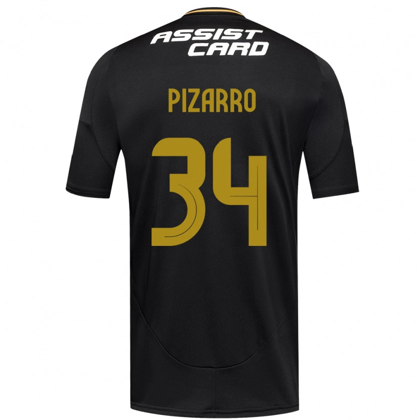 Danxen Kinder Vicente Pizarro #34 Schwarz Weiß Auswärtstrikot Trikot 2025/26 T-Shirt
