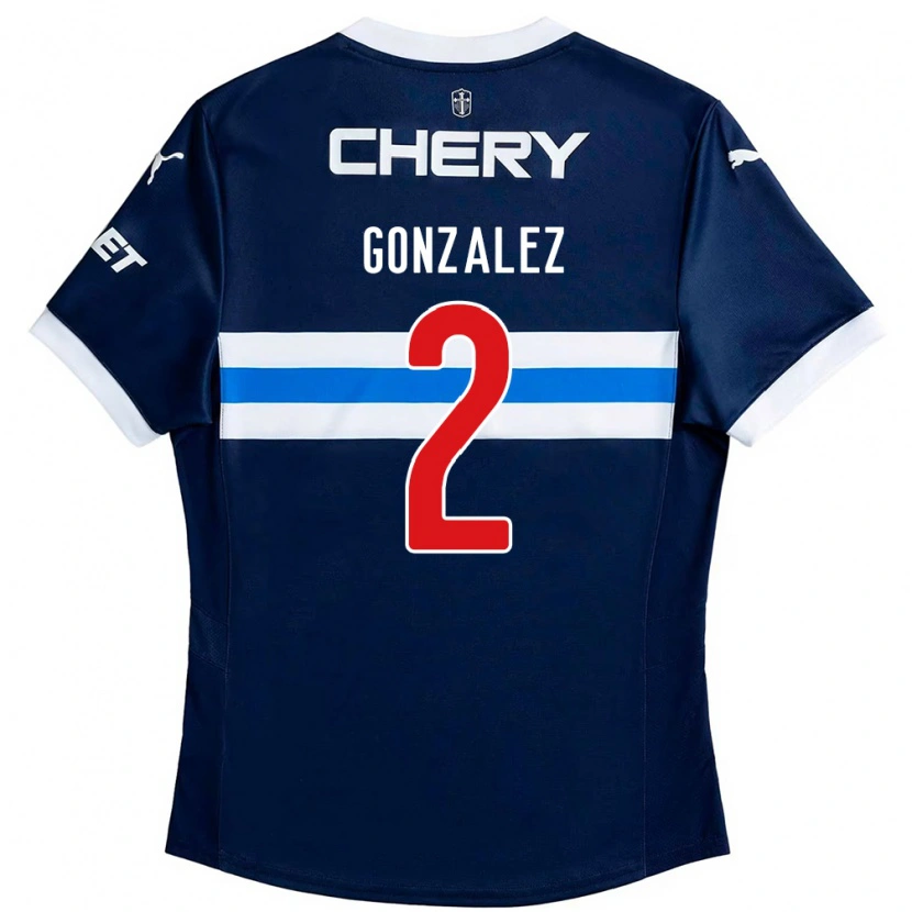 Danxen Kinder Daniel González #2 Königsblau Weiß Auswärtstrikot Trikot 2025/26 T-Shirt