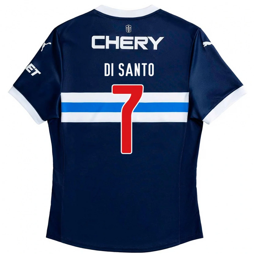 Danxen Kinder Franco Di Santo #7 Königsblau Weiß Auswärtstrikot Trikot 2025/26 T-Shirt