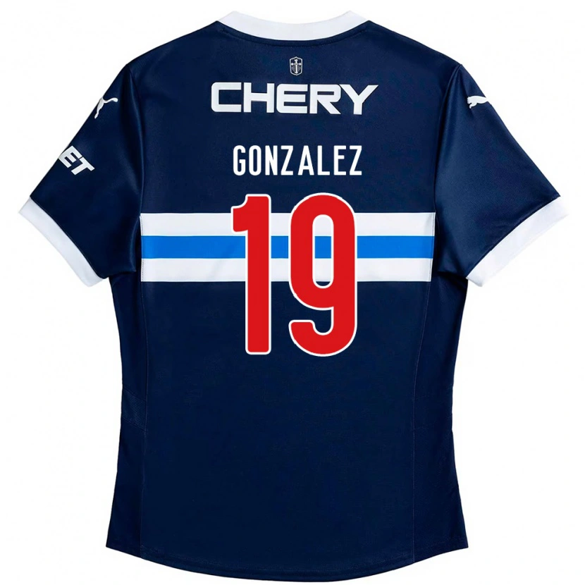 Danxen Kinder Bryan González #19 Königsblau Weiß Auswärtstrikot Trikot 2025/26 T-Shirt