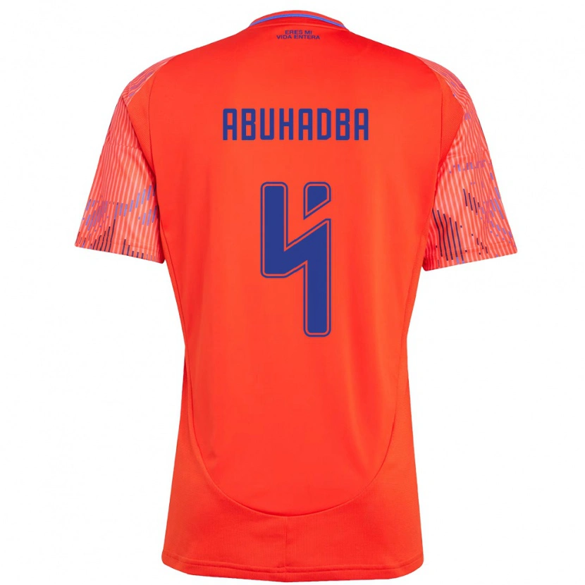 Danxen Kinder Zacarías Abuhadba #4 Orange Rot Auswärtstrikot Trikot 2025/26 T-Shirt