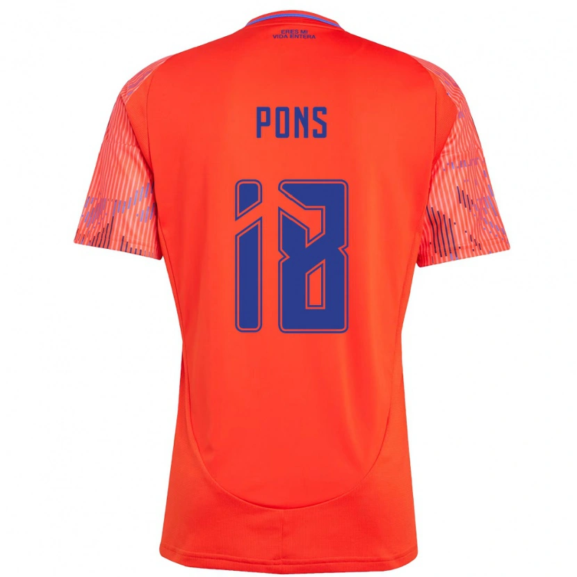Danxen Kinder Luciano Pons #18 Orange Rot Auswärtstrikot Trikot 2025/26 T-Shirt