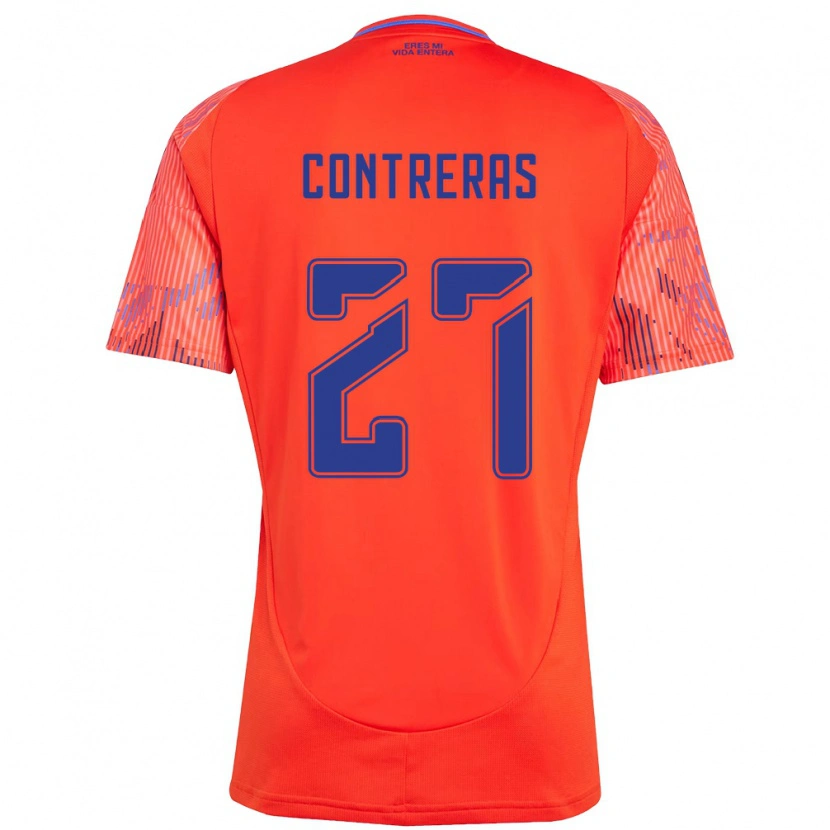 Danxen Kinder Rodrigo Contreras #27 Orange Rot Auswärtstrikot Trikot 2025/26 T-Shirt