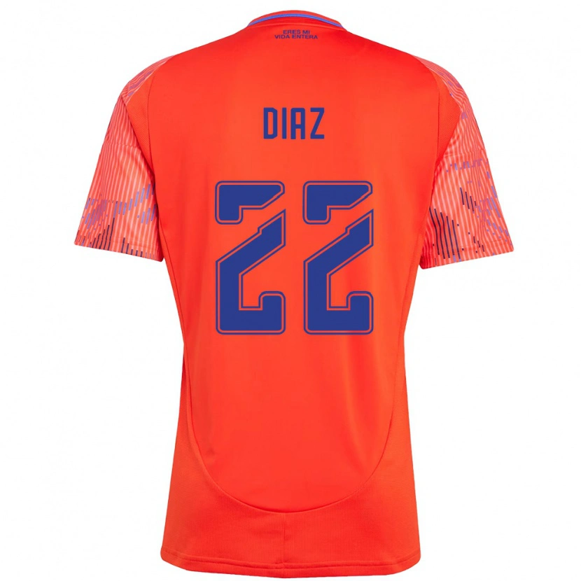 Danxen Kinder Valentina Díaz #22 Orange Rot Auswärtstrikot Trikot 2025/26 T-Shirt