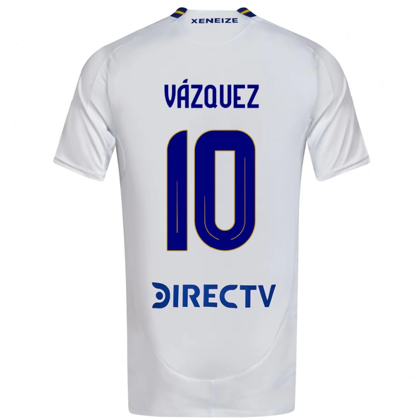 Danxen Kinder Lucas Vázquez #10 Weiß Blau Auswärtstrikot Trikot 2025/26 T-Shirt