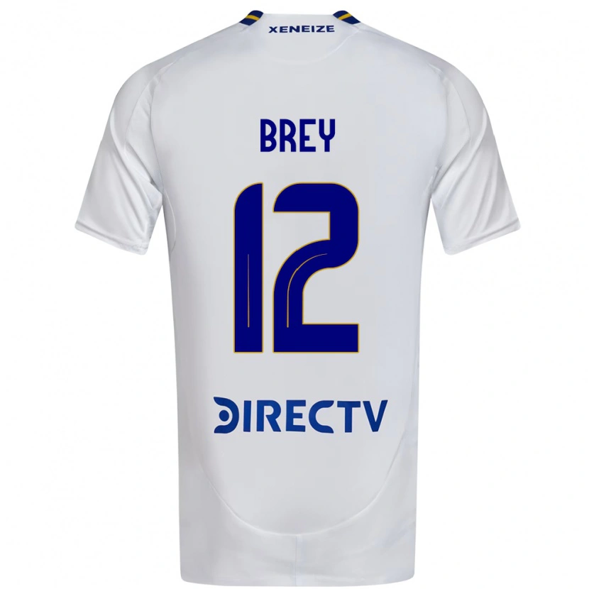 Danxen Kinder Leandro Brey #12 Weiß Blau Auswärtstrikot Trikot 2025/26 T-Shirt