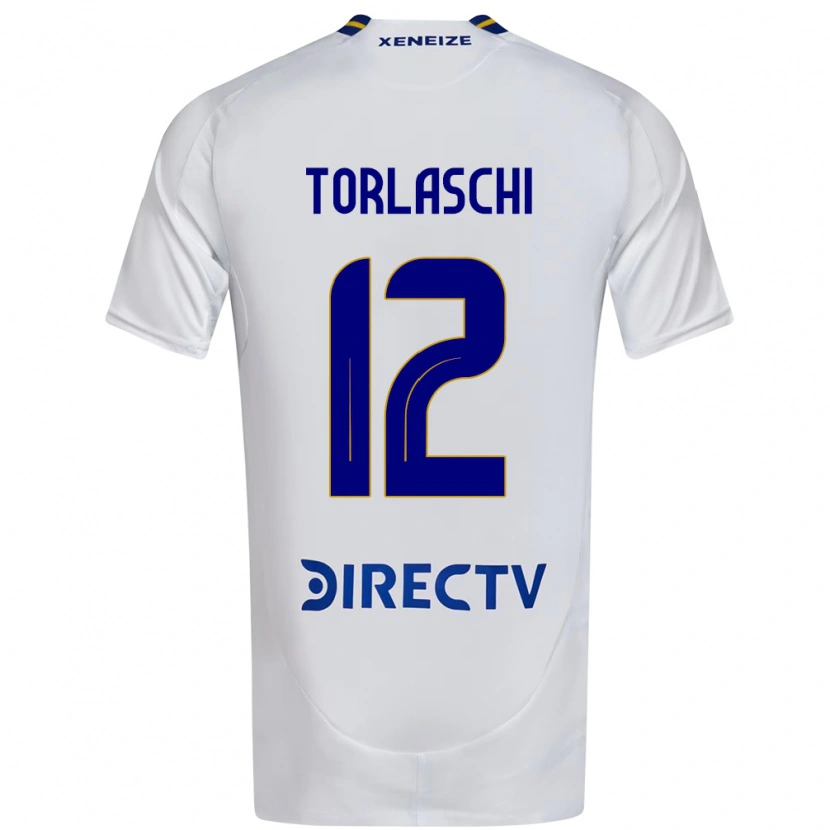 Danxen Kinder Lucas Torlaschi #12 Weiß Blau Auswärtstrikot Trikot 2025/26 T-Shirt