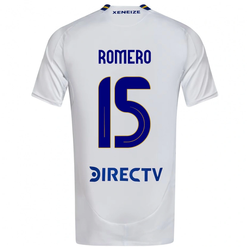 Danxen Kinder Alejo Romero #15 Weiß Blau Auswärtstrikot Trikot 2025/26 T-Shirt