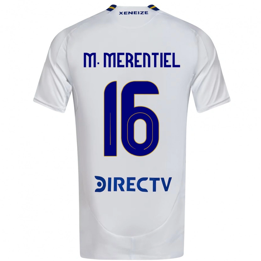 Danxen Kinder Miguel Merentiel #16 Weiß Blau Auswärtstrikot Trikot 2025/26 T-Shirt