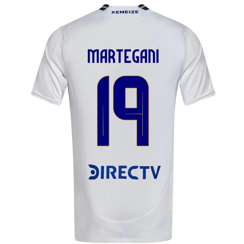 Danxen Kinder Agustín Martegani #19 Weiß Blau Auswärtstrikot Trikot 2025/26 T-Shirt