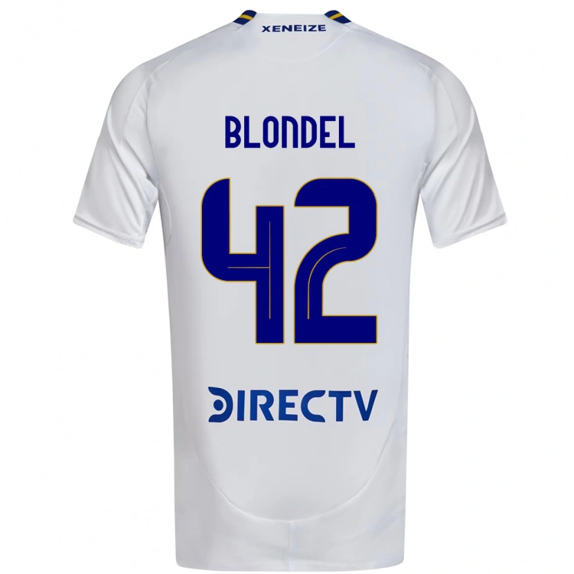 Danxen Kinder Lucas Blondel #42 Weiß Blau Auswärtstrikot Trikot 2025/26 T-Shirt