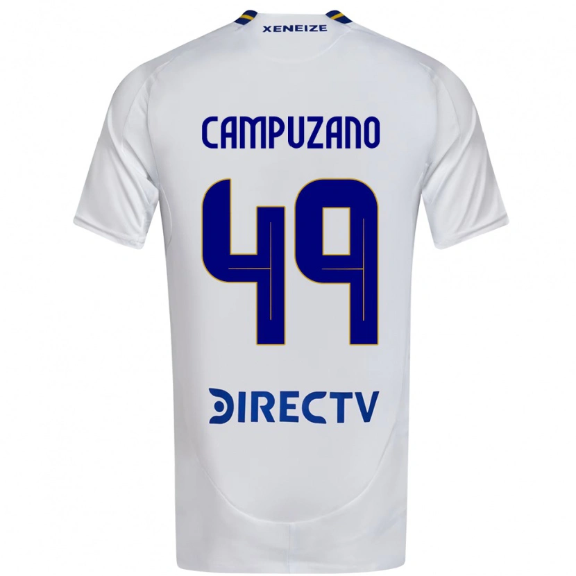 Danxen Kinder Jorman Campuzano #49 Weiß Blau Auswärtstrikot Trikot 2025/26 T-Shirt