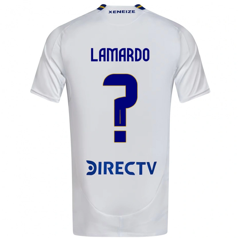 Danxen Kinder Gonzalo Lamardo #0 Weiß Blau Auswärtstrikot Trikot 2025/26 T-Shirt