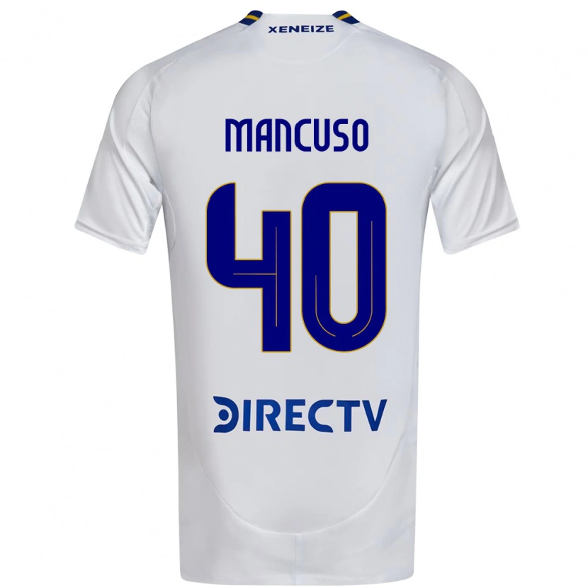 Danxen Kinder Eros Mancuso #40 Weiß Blau Auswärtstrikot Trikot 2025/26 T-Shirt