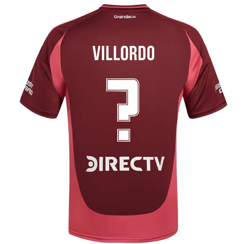 Danxen Kinder Juan Villordo #0 Burgunder Magenta Auswärtstrikot Trikot 2025/26 T-Shirt