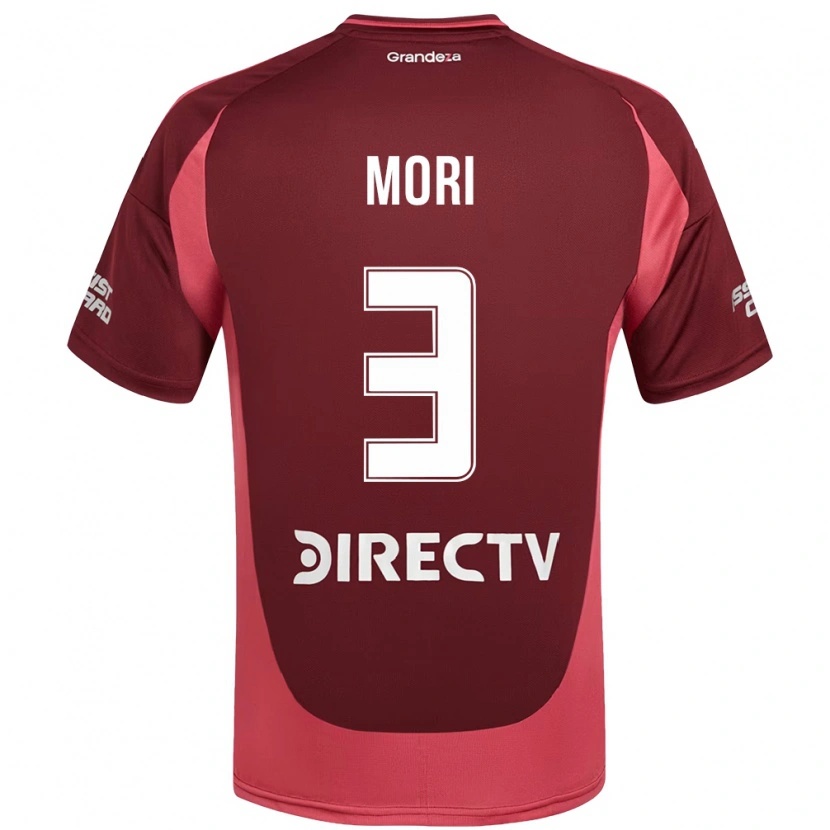 Danxen Kinder Ramiro Funes Mori #3 Burgunder Magenta Auswärtstrikot Trikot 2025/26 T-Shirt