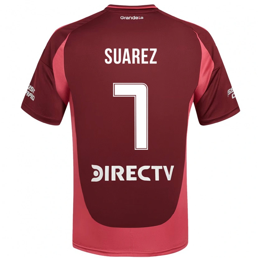 Danxen Kinder Matias Suarez #7 Burgunder Magenta Auswärtstrikot Trikot 2025/26 T-Shirt