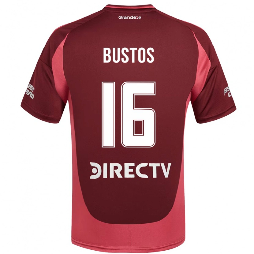 Danxen Kinder Fabricio Bustos #16 Burgunder Magenta Auswärtstrikot Trikot 2025/26 T-Shirt