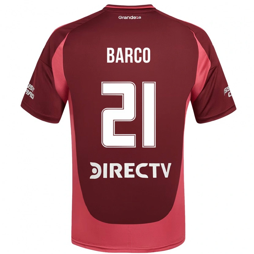 Danxen Kinder Esequiel Barco #21 Burgunder Magenta Auswärtstrikot Trikot 2025/26 T-Shirt