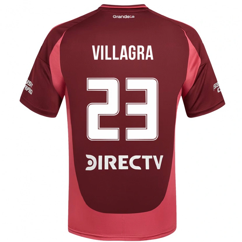 Danxen Kinder Rodrigo Villagra #23 Burgunder Magenta Auswärtstrikot Trikot 2025/26 T-Shirt